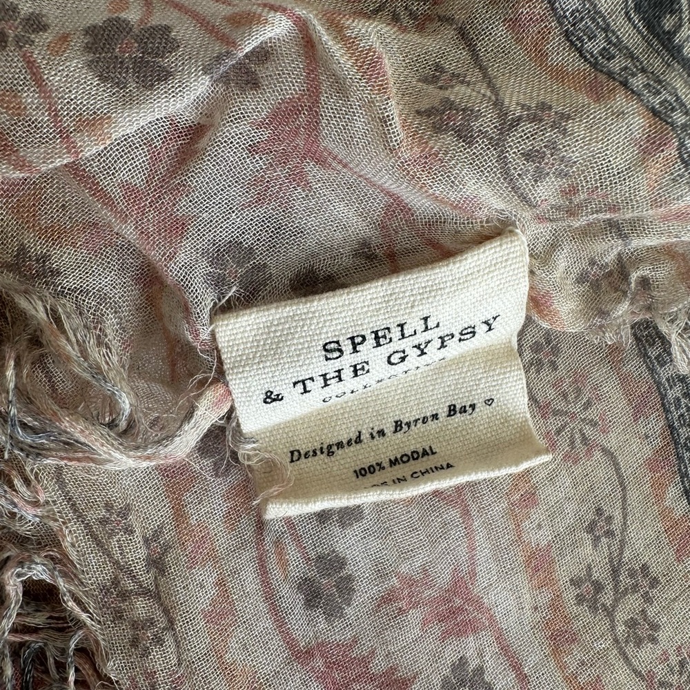 Spell Persian Scarf in Soft Pink and Gray - Picture 4 of 4